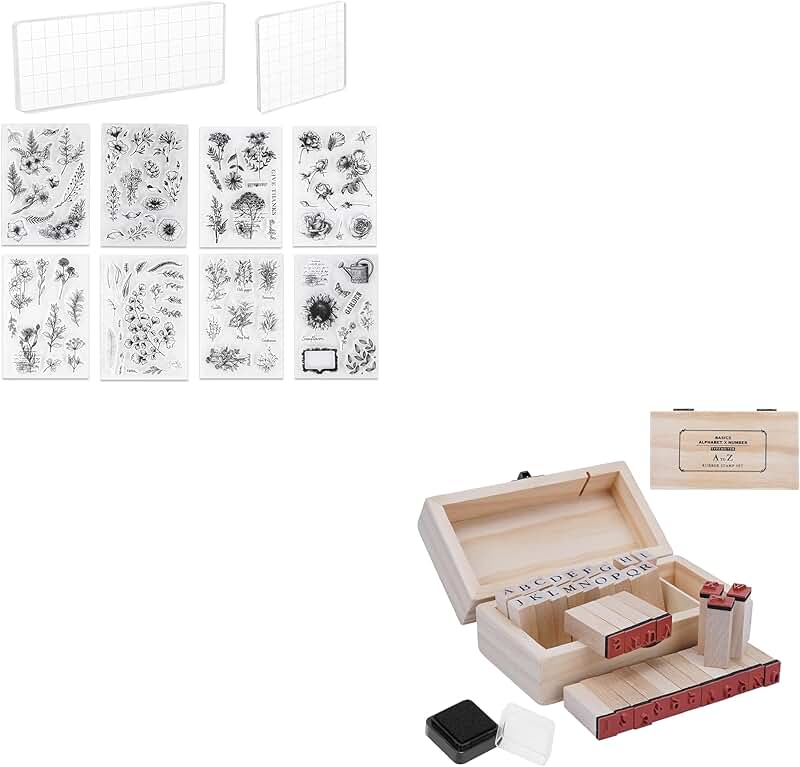 10+36 Clear Stamp Set with Block and Ink