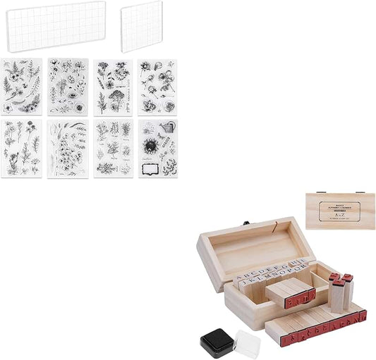10+36 Clear Stamp Set with Block and Ink