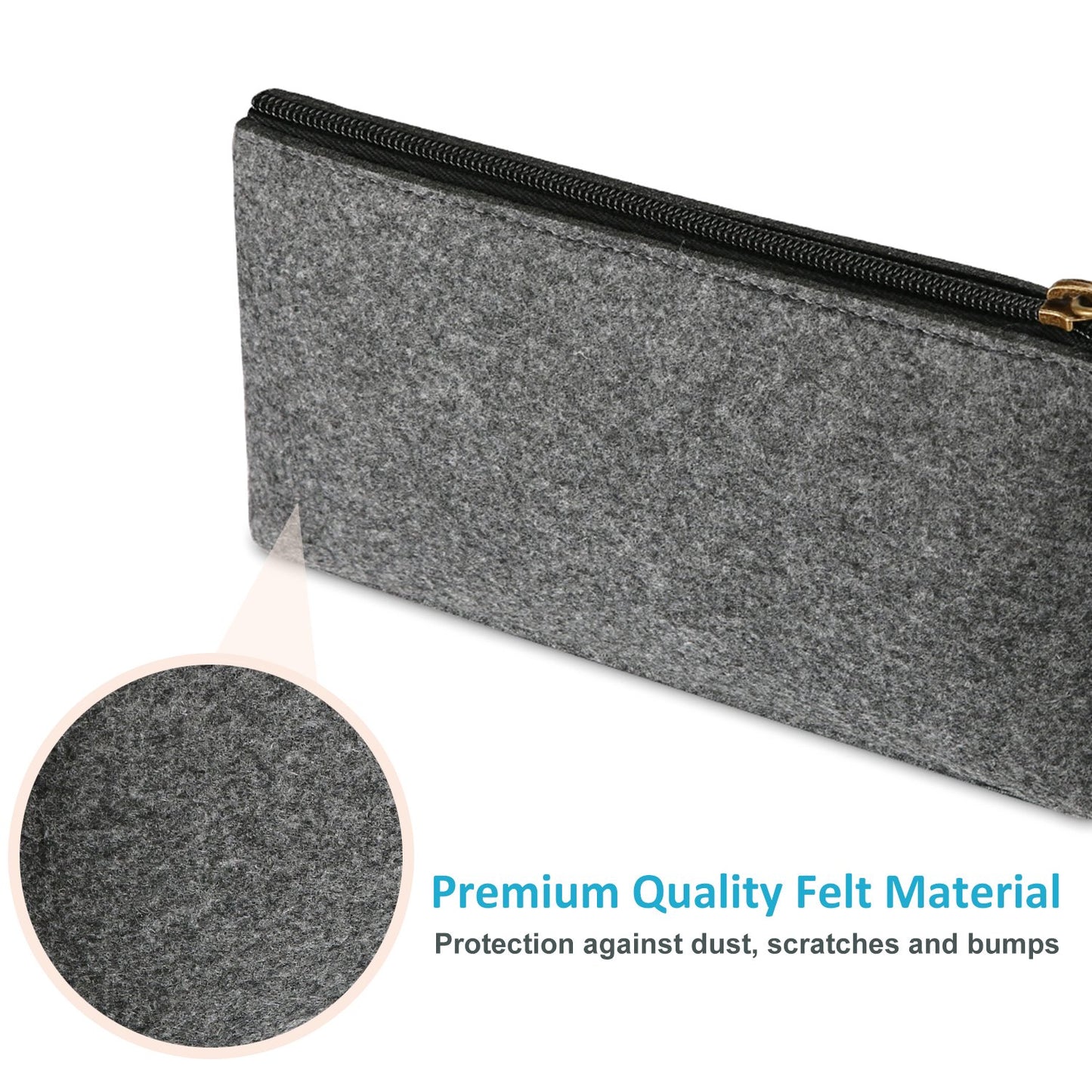Two Felt Pencil Cases for Students and Office Supplies