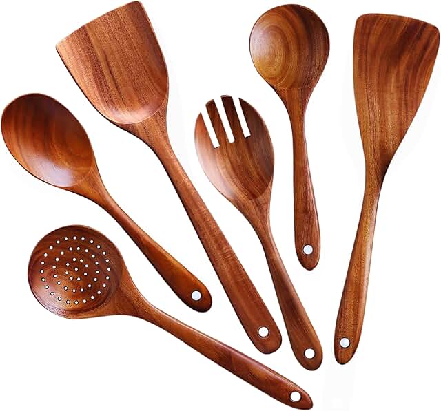 6-Piece Acacia Wood Cooking Utensil Set