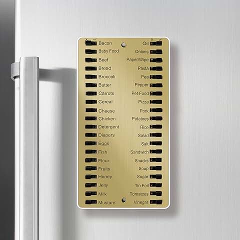 Magnetic Reusable Grocery List with Clear Scale and Tabs