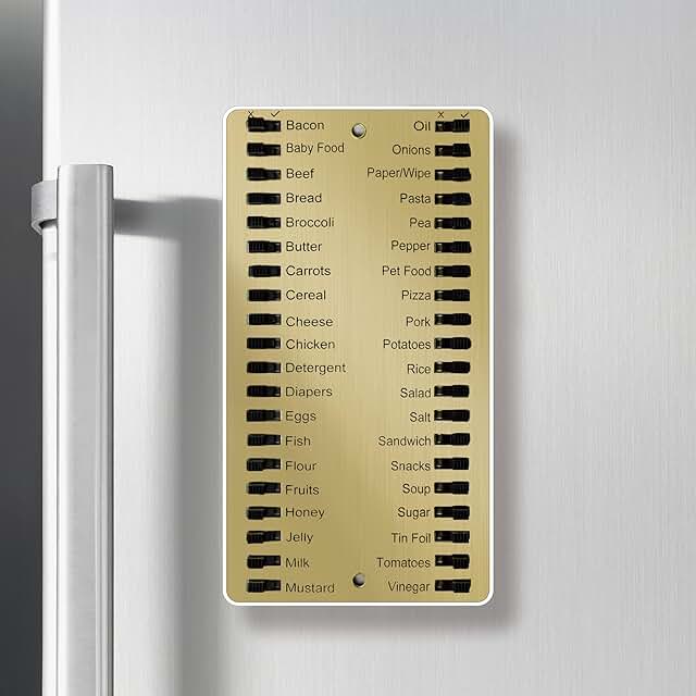 Magnetic Reusable Grocery List with Clear Scale and Tabs