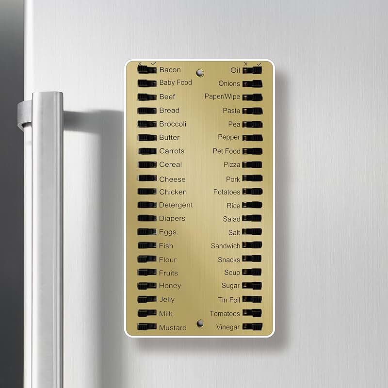 Magnetic Reusable Grocery List with Clear Scale and Tabs