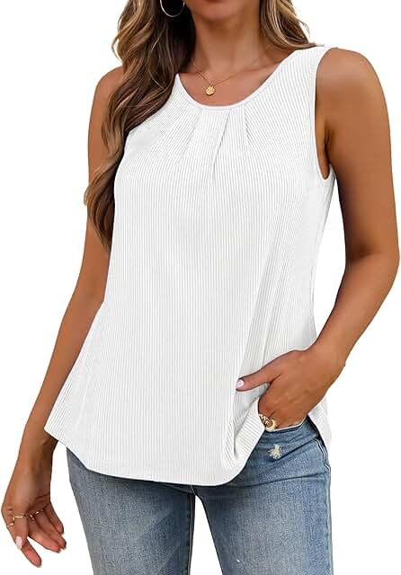 Casual Women's Short Sleeve Pleated Round Neck Top