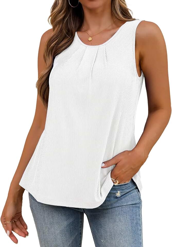 Casual Women's Short Sleeve Pleated Round Neck Top