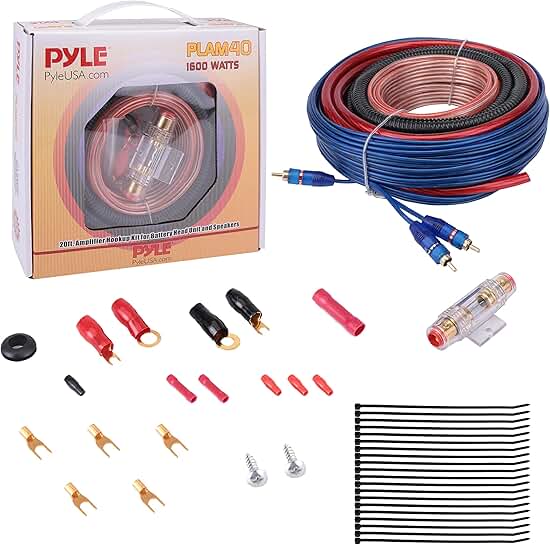 4-Gauge Car Audio Wiring Kit for Amplifier and Subwoofer