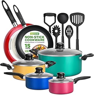 15-Piece Non-Stick Cookware Set with Utensils