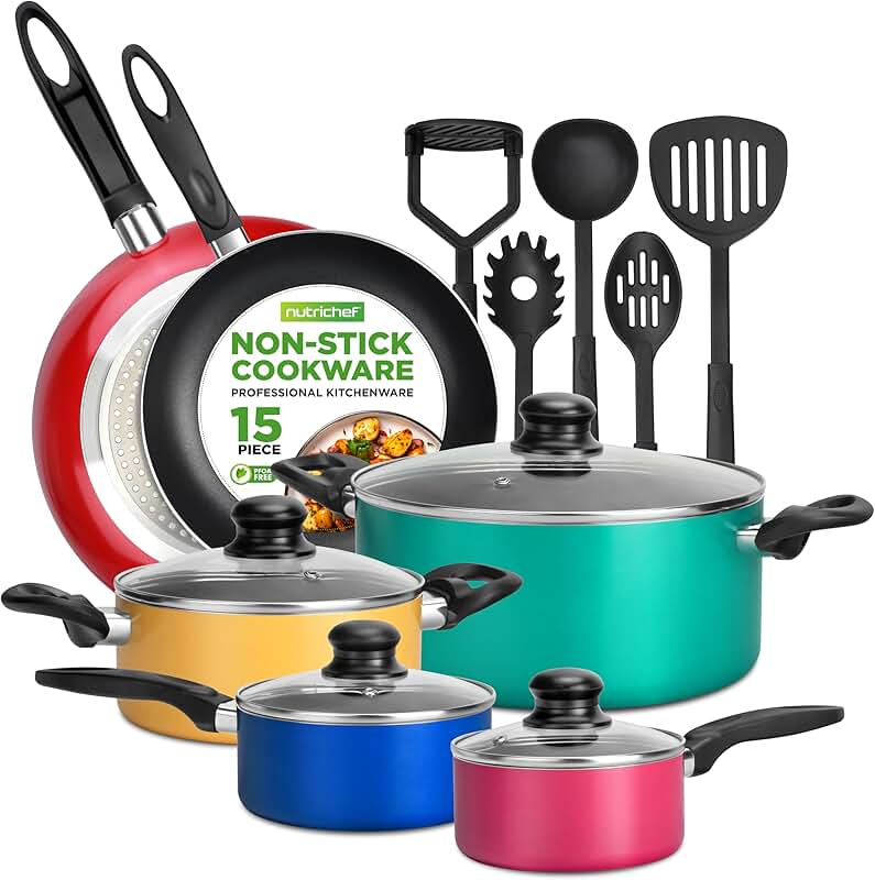 15-Piece Non-Stick Cookware Set with Utensils