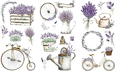 Vintage Lavender Rub-On Transfers for Crafts and Furniture