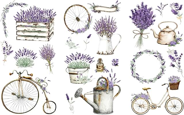 Vintage Lavender Rub-On Transfers for Crafts and Furniture