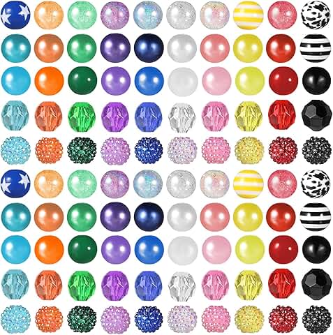 100 colorful 20mm resin beads for jewelry and crafts