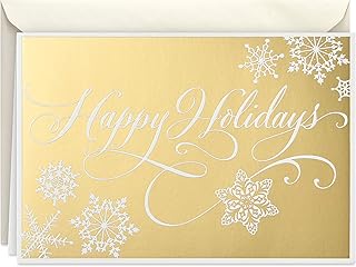 Holiday Cards with Gold "Happy Holidays" (16 Pack)
