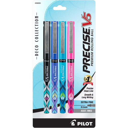 Set of 4 colored fine point rollerball pens