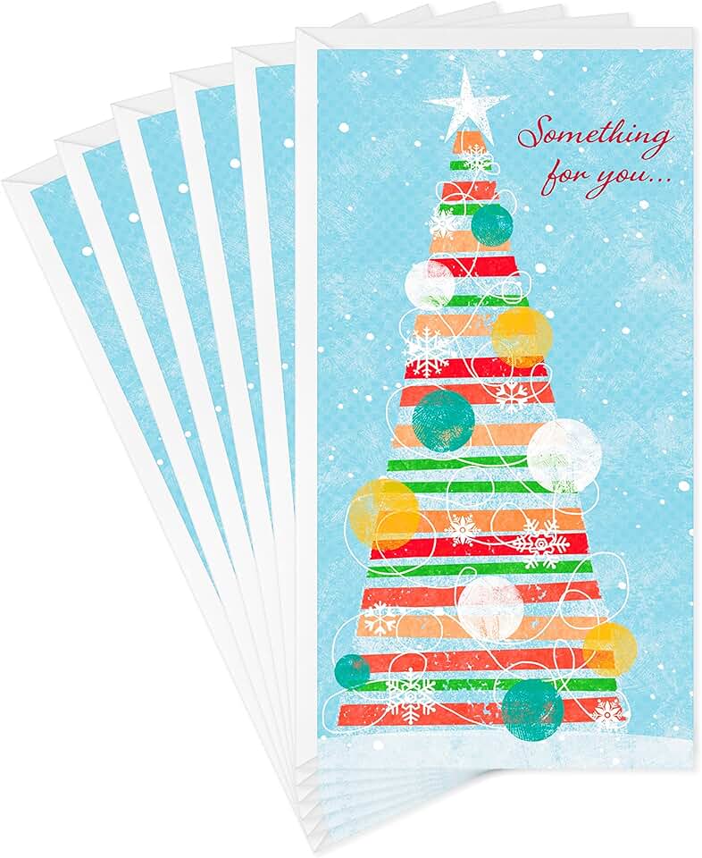 Christmas Tree Gift Card Holders with Envelopes (6)
