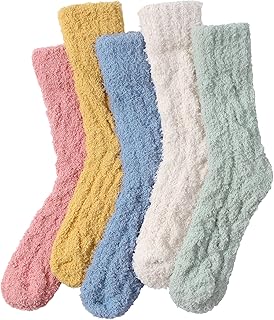 Set of 5 cozy fuzzy socks for women