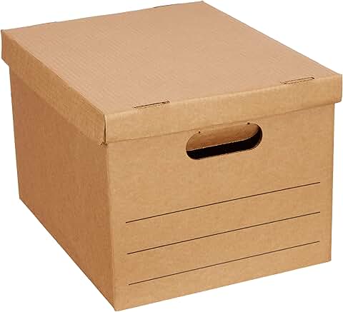 20 Brown Moving Boxes with Handles and Lids