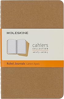 Set of 3 Large Soft Cover Ruled Journals, Black