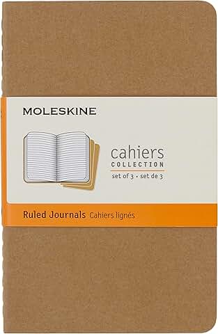 Set of 3 Large Soft Cover Ruled Journals, Black
