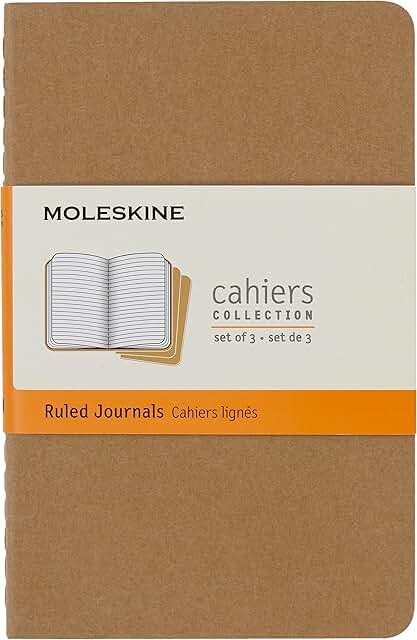 Set of 3 Large Soft Cover Ruled Journals, Black