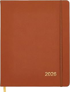 2026 Weekly Monthly Planner, 8x10, Brown