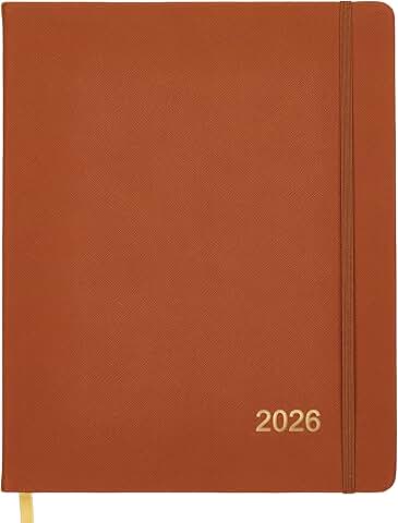 2026 Weekly Monthly Planner, 8x10, Brown