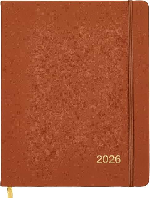 2026 Weekly Monthly Planner, 8x10, Brown