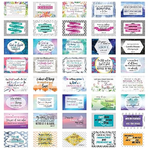 40 colorful scripture greeting cards, 3x2 inches