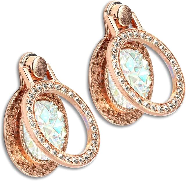 Two Packs of Glitter Gemstone Phone Ring Holders