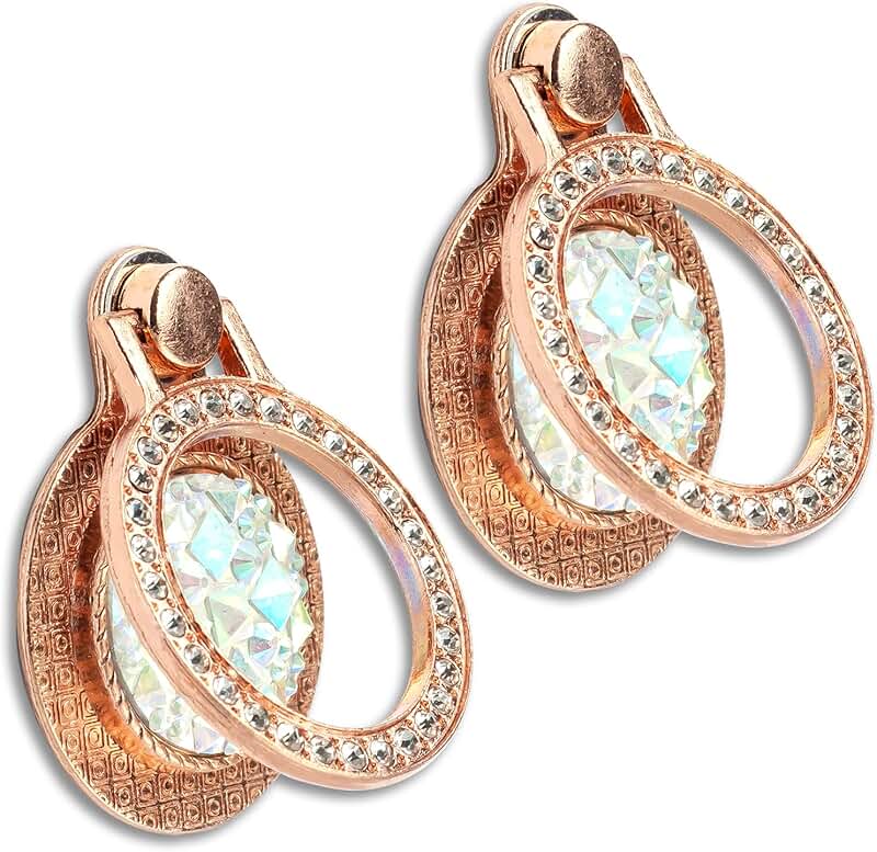 Two Packs of Glitter Gemstone Phone Ring Holders