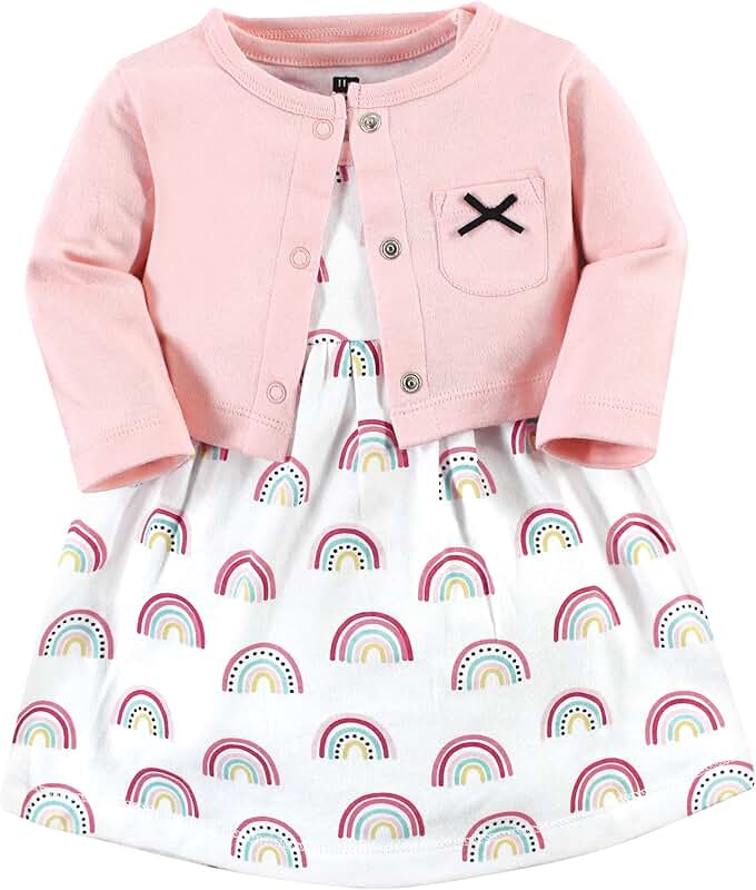 Baby Girls' Cotton Dress and Cardigan Set