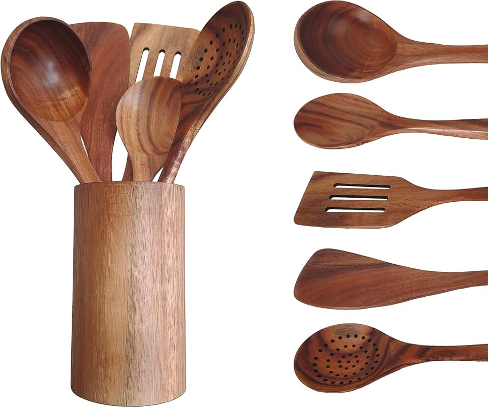 6-Piece Wooden Kitchen Utensil Set