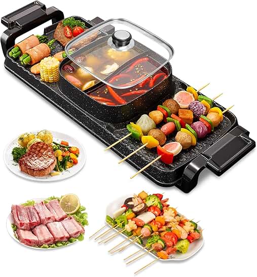 Electric Hot Pot and Grill for 3-10 People