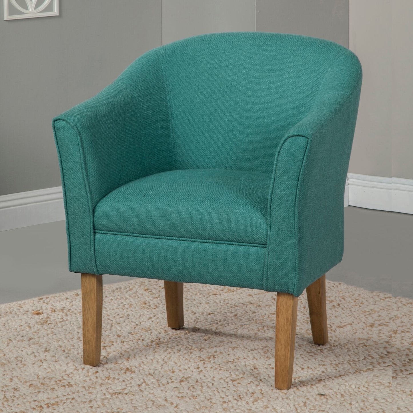 Barrel Shaped Accent Chair, Teal