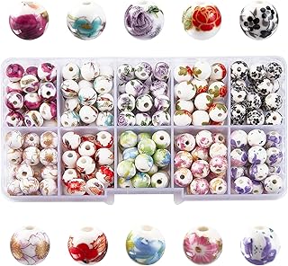 200 Porcelain Flower Beads for Jewelry and Decorations