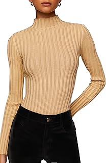 Women's Lettuce-Edge Mock Neck Bodysuit