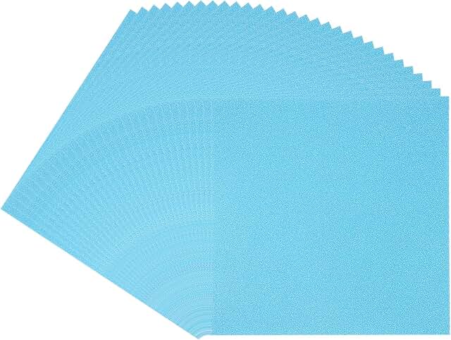 Light Blue Glitter Cardstock 12x12 inches, 30 sheets