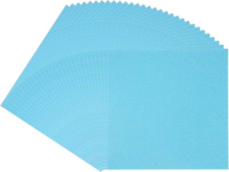 Light Blue Glitter Cardstock 12x12 inches, 30 sheets