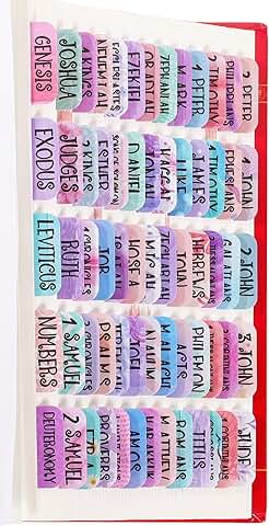 Colorful Purple Bible Tabs with 90 Peel and Stick Indexes