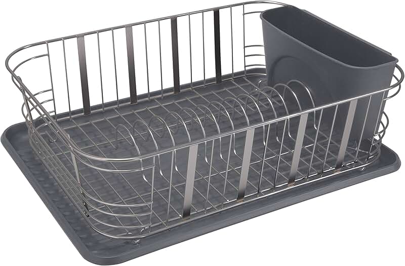 Dish rack set in satin aristo collection