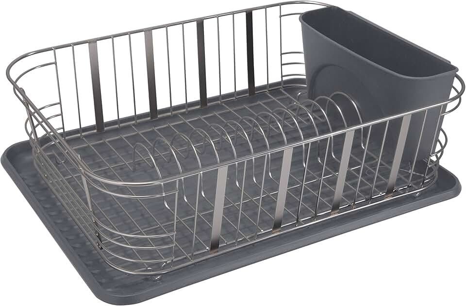 Dish rack set in satin aristo collection