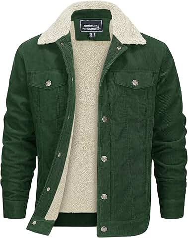 Men's Corduroy Sherpa Lined Winter Coat