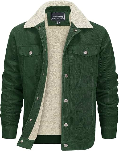 Men's Corduroy Sherpa Lined Winter Coat