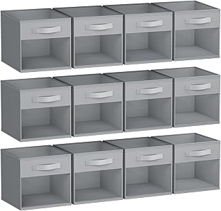 12 Foldable Storage Cubes with Handles, 11x11 inches