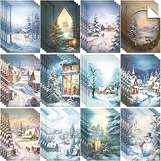 Vintage Christmas Decoupage Paper, 48 Sheets, 8.3x11.7 Inches