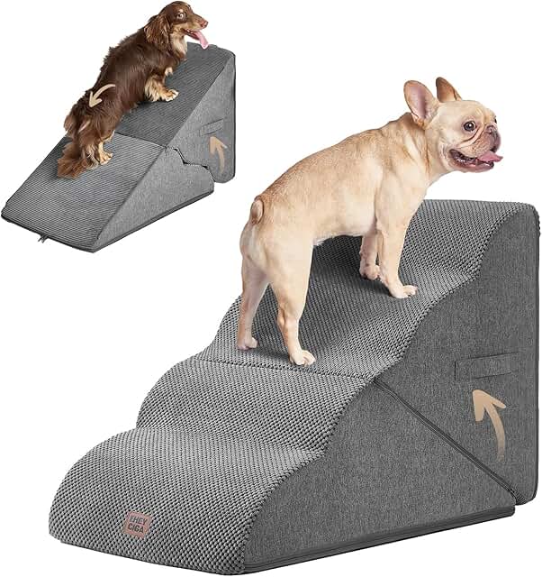 Foldable Dog Stairs for High Beds, 4 Steps