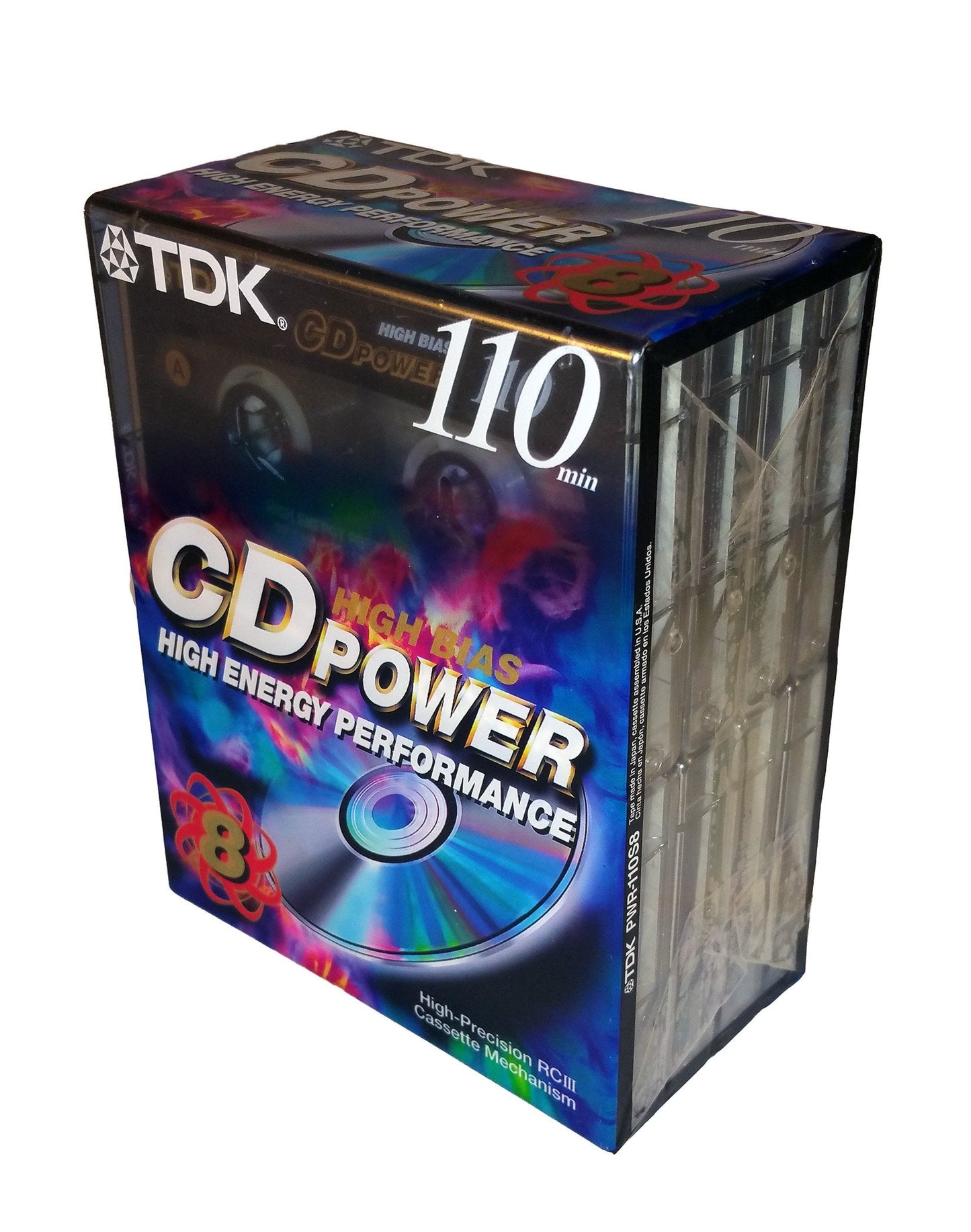 CD Power 110 High Bias High Energy Performance Blank Audio Cassette Tapes - 8 Pack