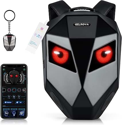 LED Bicycle Backpack with Speakers and Expandable Helmet Storage