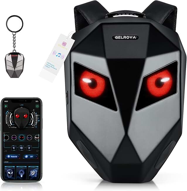 LED Bicycle Backpack with Speakers and Expandable Helmet Storage