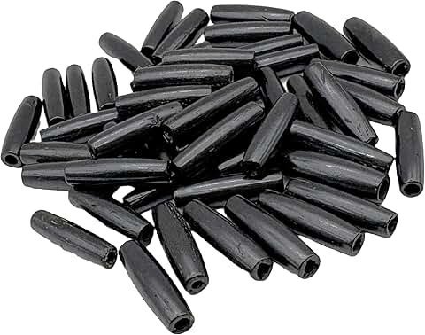 Black Buffalo Bone Hairpipe Beads, 1 inch, 50 pieces