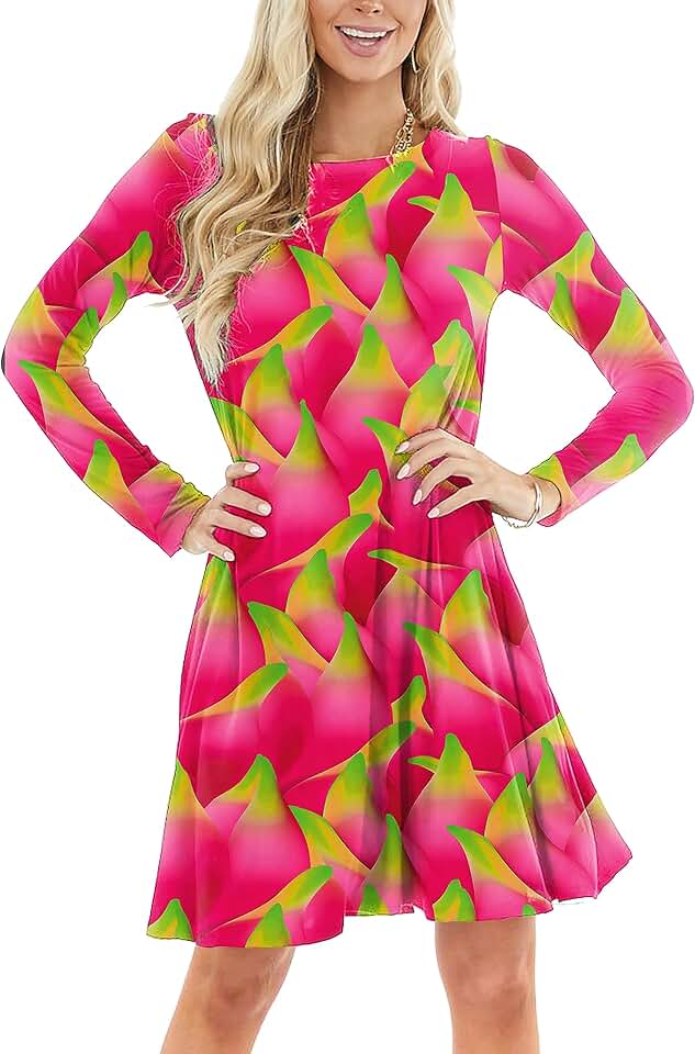 Women’s Watermelon Sleeveless Dress with Pockets